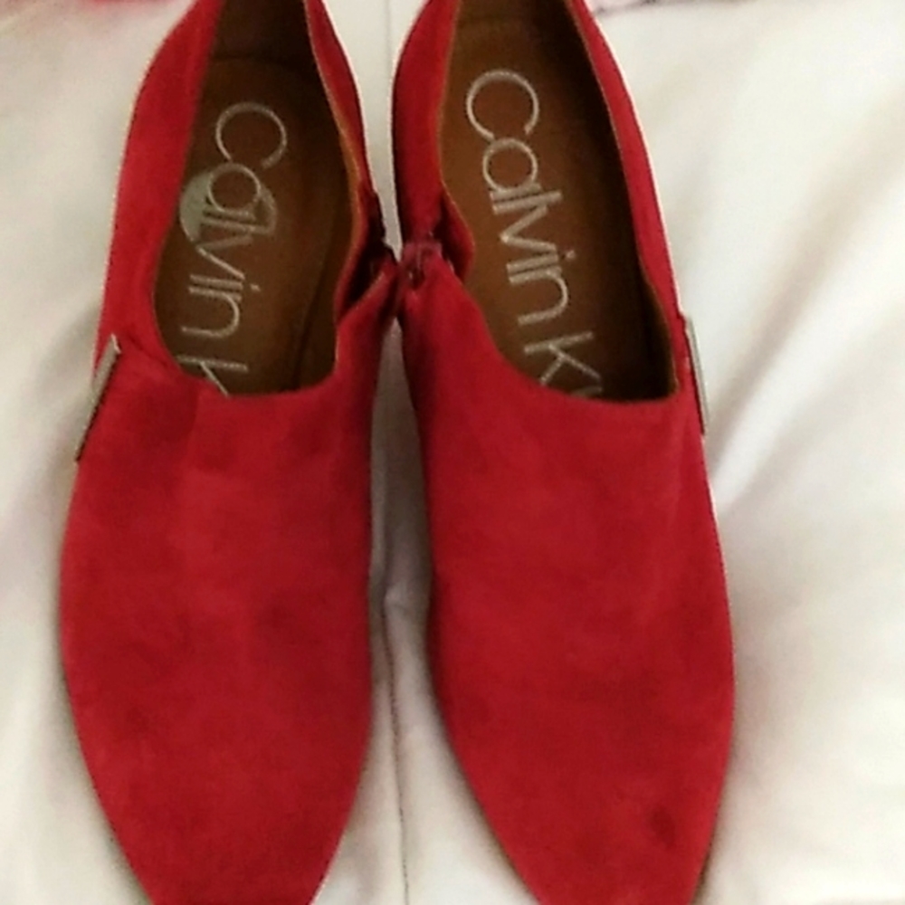 Calvin Klein Low Red Ankle boots Size 6